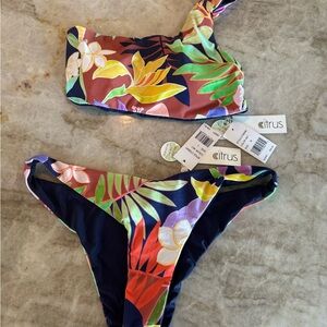 Citrus Tropical Print Bikini Set - Multi